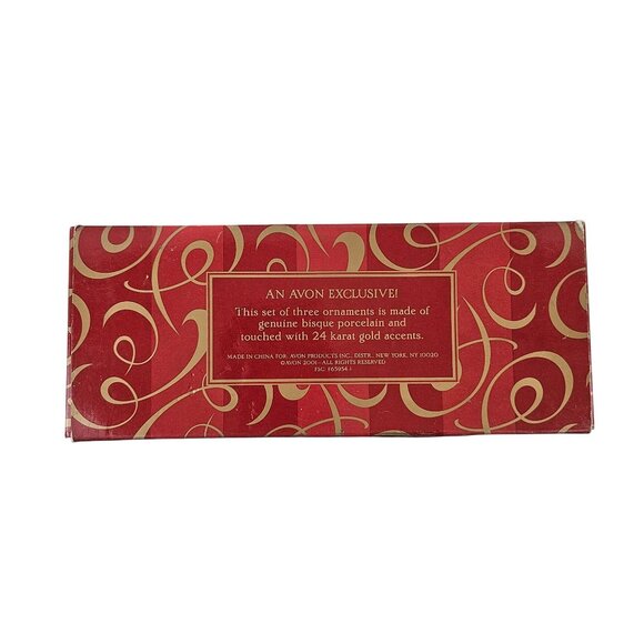 Avon Exclusive Porcelain Ornament Gift Set 24K Gold Accents Angel Sleigh Wreath - Picture 8 of 8